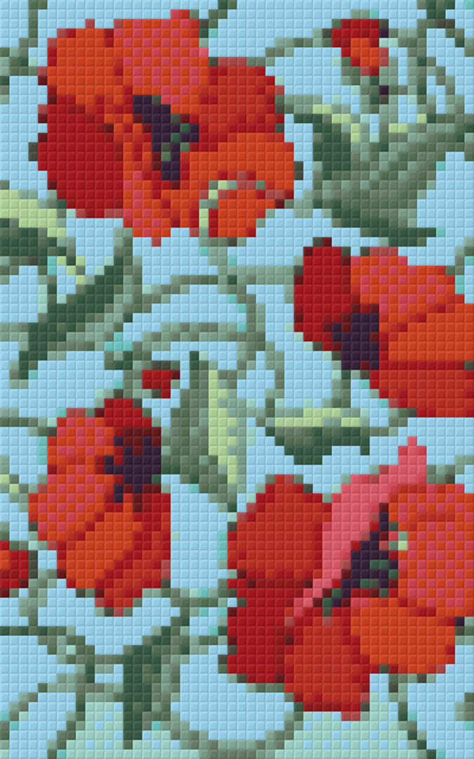 Poppies Two [2] Baseplate PixelHobby Mini-mosaic Art Kit image 0